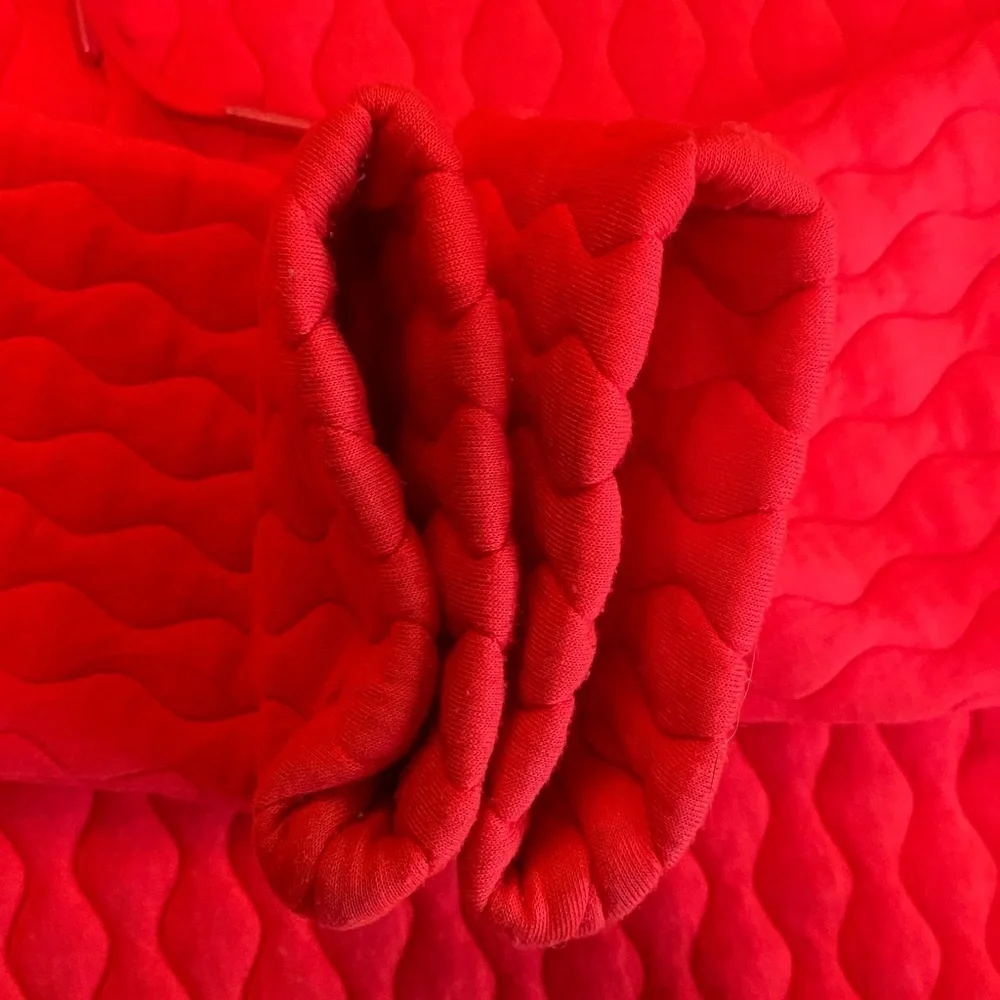 GAP fit Vibrant Jacquard Neon Coral Quilted Hoodie - Picture 9 of 12